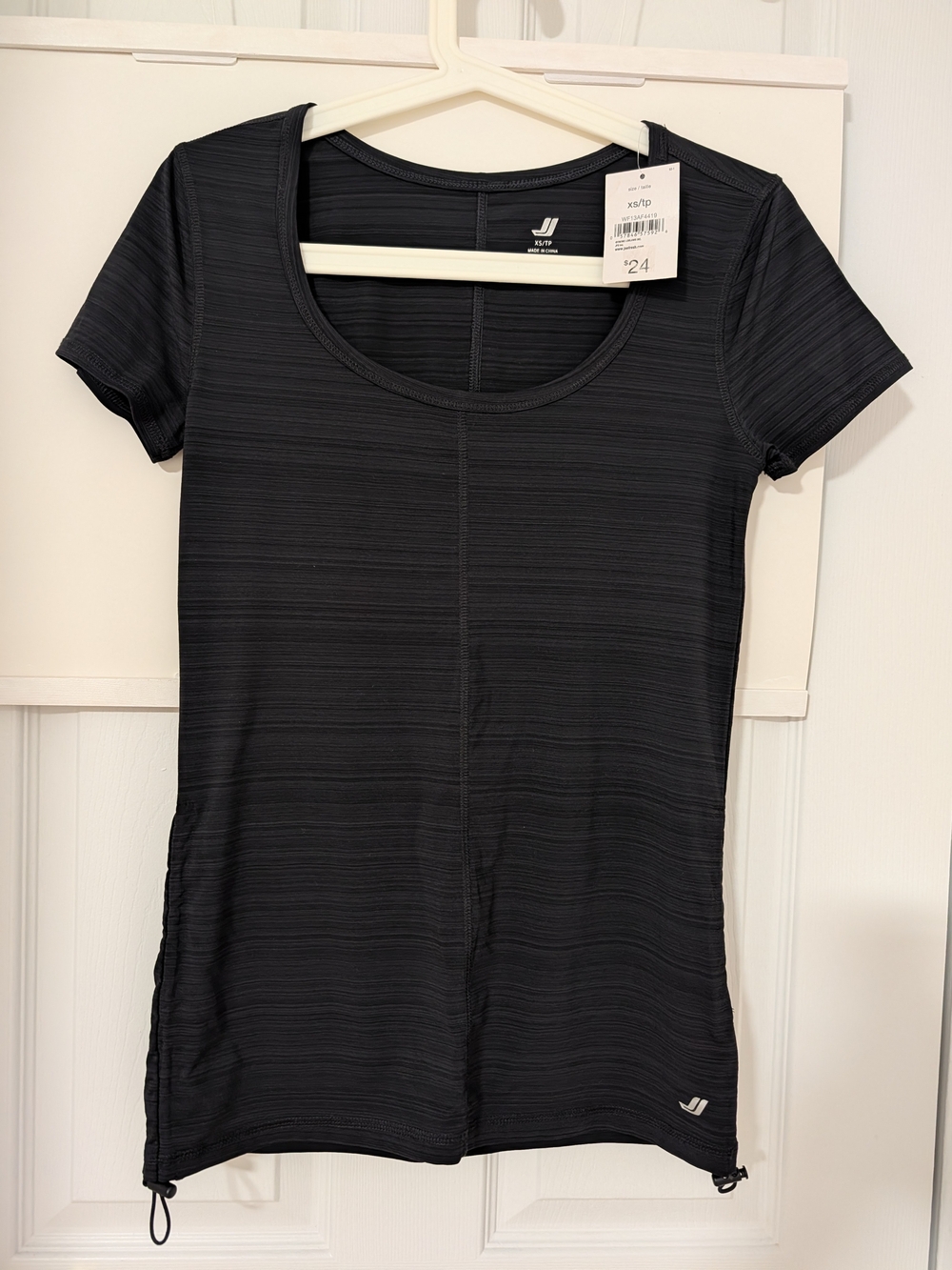 Joe Fresh Black Short-Sleeve Scoop Neck Active Top